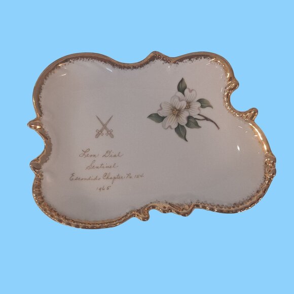 Masonic Order Of The Eastern Star Pin Or Trinket Dish Escondido Chapter 1965 - Picture 3 of 6